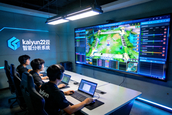电竞训练基地内选手使用kaiyun开云智能分析系统进行战术模拟的场景
